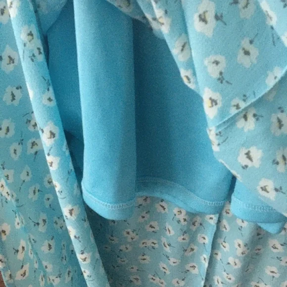 Francesca’s Blue Floral Off the Shoulder Maxi Dress - Picture 3 of 7